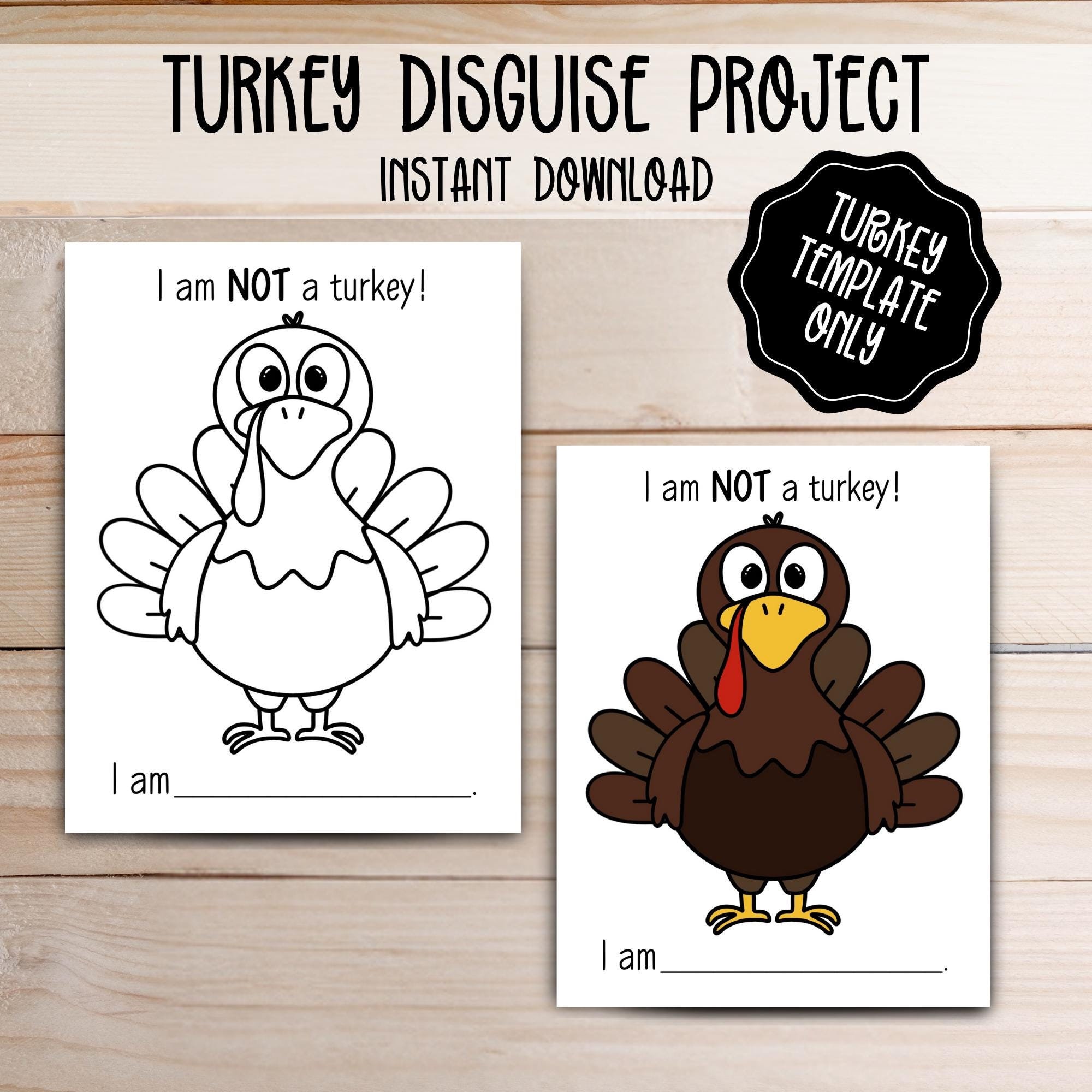 disguise a turkey printable activity - turkey only - hide a turkey
