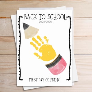 Primer día de preescolar - Dibujo a lápiz para la vuelta al cole - Manualidad infantil - 2025-2026 - 21,5 x 28 cm - PDF imprimible y descargable