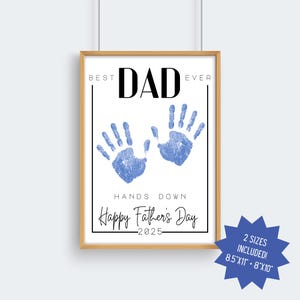 Empreinte artistique artistique pour la fête des pères, créations pour enfants, activité de garderie, meilleur papa de tous les temps - 8,5 x 11 po. et 20 x 10 po. - Imprimable téléchargement immédiat au format PDF