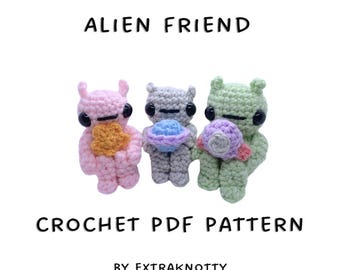 Schema all'uncinetto per amico alieno in formato PDF / Amigurumi / Download digitale
