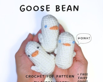 Schema all'uncinetto per fagiolo d'oca in PDF / Amigurumi per oca / Download digitale