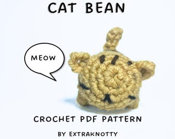 Schema all'uncinetto per gatto e fagiolo in PDF / Amigurumi per gatto / Download digitale