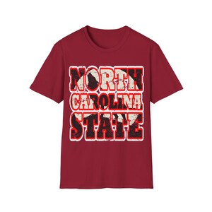 Vintage North Carolina State T-Shirt: Distressed Red & White Graphic image 8