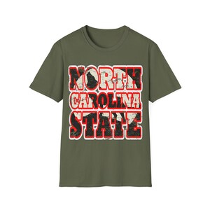 Vintage North Carolina State T-Shirt: Distressed Red & White Graphic image 4