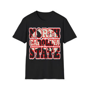 Vintage North Carolina State T-Shirt: Distressed Red & White Graphic image 10