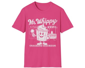 Vintage Mr Whippy Ice Cream T-Shirt: Retro Design, Eiscreme Maskottchen