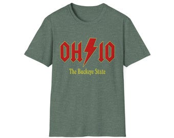 Ohio Buckeye State T-Shirt: AC/DC Inspired Retro Souvenir
