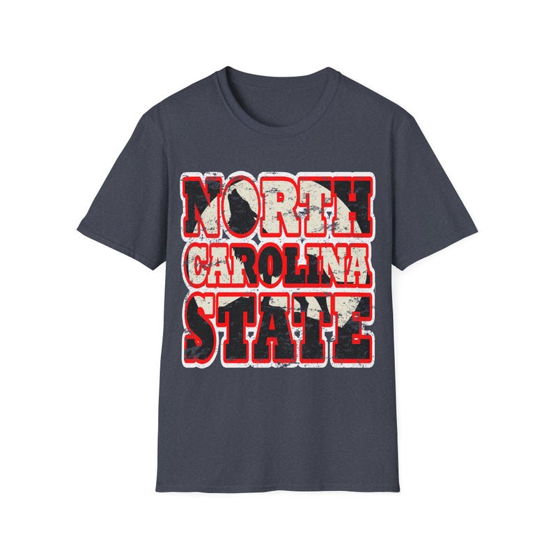 Vintage North Carolina State T-Shirt: Distressed Red & White Graphic image 1