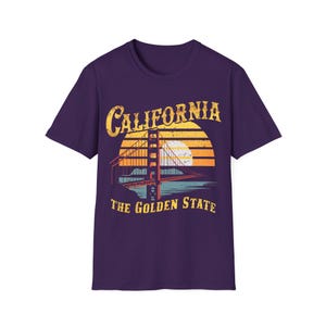T-shirt vintage Americana California Golden State - Design Golden Gate Bridge, disponible en 10 couleurs, T-shirt Americana classique rétro