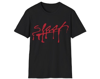Slasher Graffiti T-Shirt, Dripping Red Text, 90s Music Tee