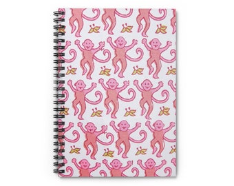 Cahier à spirales Roller Rabbit Pink Monkey - Lignes lignées
