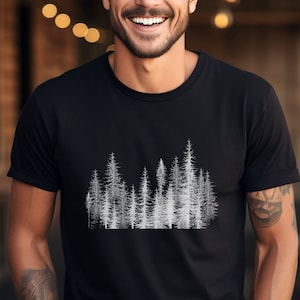 Men&#39;s Graphic Tee Tree T Shirt Hiking Camping T-shirt Forest Shirt Adventure Wear Outdoorsy Nature Lover Gifts for Men