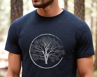 Mens Graphic Tee Tree T-Shirt Adventure Outdoorsy Dad Gift Nature Shirt