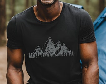 Herren Camping Shirt Berg T-Shirt Herren Grafik T-Shirt