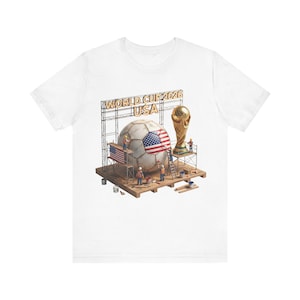 Maglietta USA Coppa del Mondo 2026 / Maglietta unisex con grafica audace / Coppa del Mondo FIFA 2026 / Maglietta per tifosi / Maglietta da calcio degli Stati Uniti / Regalo per appassionati di calcio