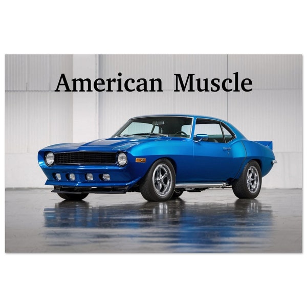 Classic American Muscle Car Poster, Man Cave, Garage Art, Office, Birthday Gift, Father's Day