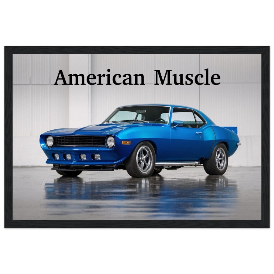 Classic American Muscle Car Framed Wall Art, Man Cave, Garage, Office