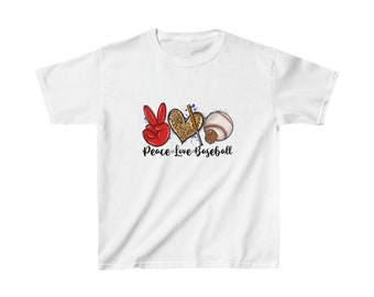 Peace Love Baseball Kids Heavy Cotton™ Tee