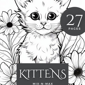 Adorable Kitten Coloring Book Pages | Printable Cat Art | Instant Download PDF | Fun and Relaxing Coloring for Kids and Adults