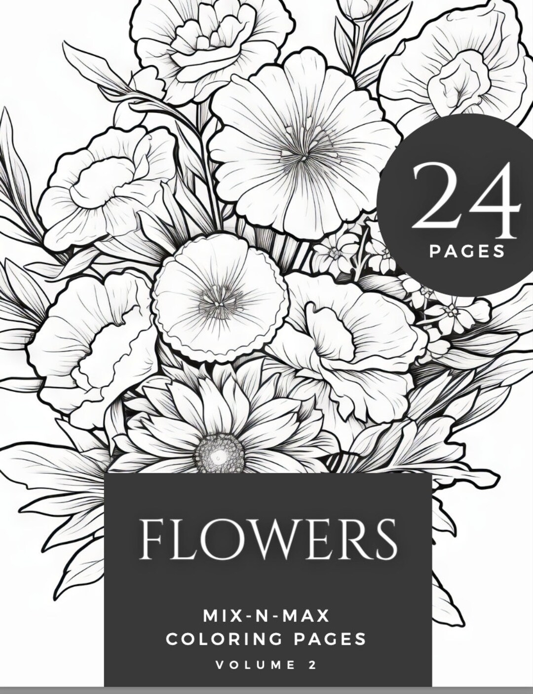 135 Flower Coloring Book Pages, Floral Coloring Sheets, Coloring Book ...