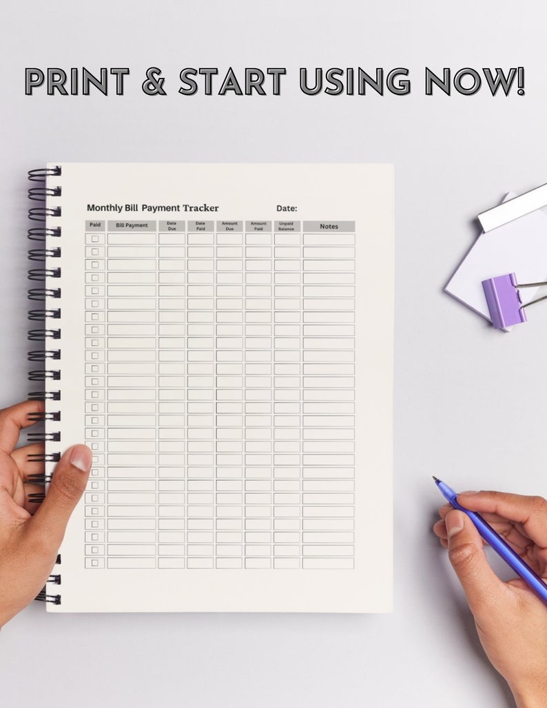 Monthly Bill Tracker Bundle, Printable Bill Tracker, Monthly Bill Log ...