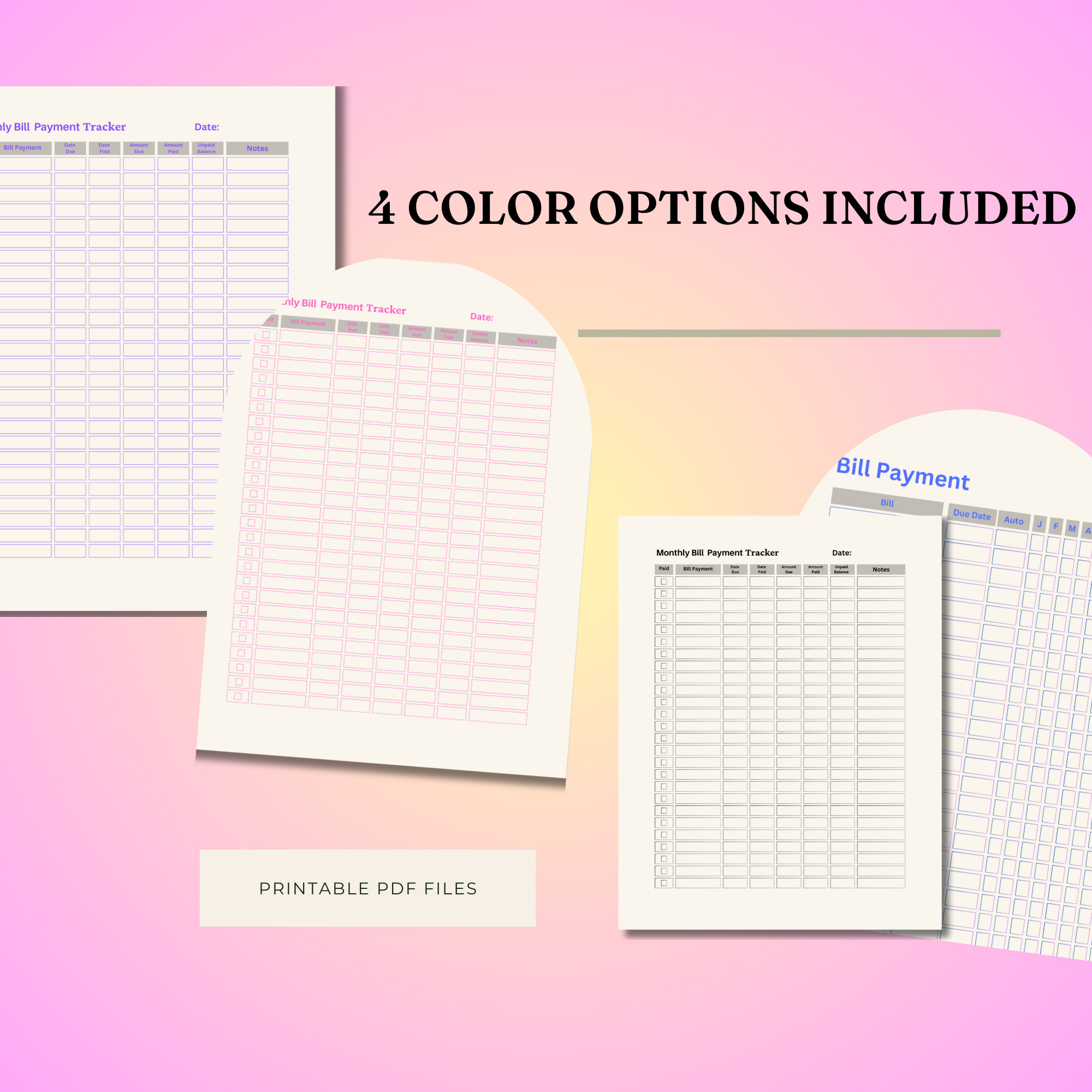 Monthly Bill Tracker Bundle: Printable Budget Planner (PDF) - Etsy