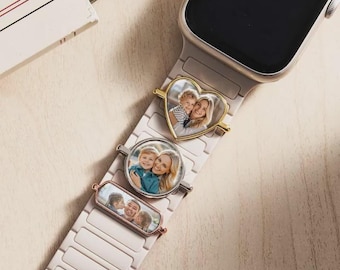 Gepersonaliseerde foto smartwatch-bedel: gegraveerde kralen horlogebandsieraden