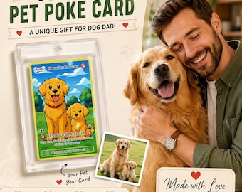 Custom Pet Poke Card: Personalized Dog Dad Gift, Collectible Trading Card