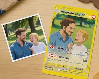 Personalized Anime Poke Card for Dad, Stainless Steel Keepsake
