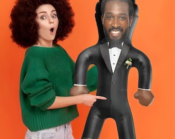 Personalized Groom Blow Up Doll – Funny Bachelorette Party Decor, Custom Wedding Gift, Unique Gag Gift for Bride, Bridal Shower Fun