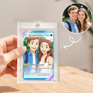Custom Poke Card for Couple, Personalized Anime Card Gift, Cute Anniversary Gift, Unique Valentine’s Day Gift, Boyfriend Girlfriend Card