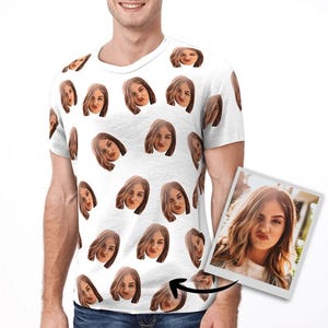 Custom Face T-Shirt, Personalized Photo Shirt for Him, Funny Gift for Husband, Custom Picture Shirt, Birthday Gift for Boyfriend