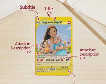 Personalized Mother's Day Card, Custom Anime-Style Stainless Steel Gift