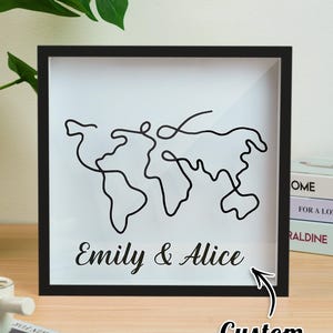 Personalized Travel Ticket Memory Box, Custom Name Shadow Box for Trip Souvenirs, Boarding Pass and Travel Keepsake Display, Adventure Gift