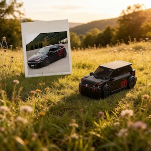 Gepersonaliseerde autoreplica, aangepast automodel van steen op foto, miniatuurweergave van voertuig
