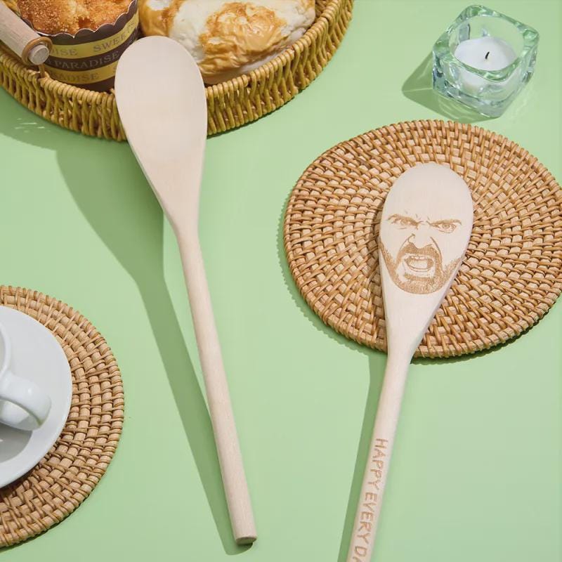 Custom Face Engraved Wooden Spoon, Funny Gag Gift - Etsy