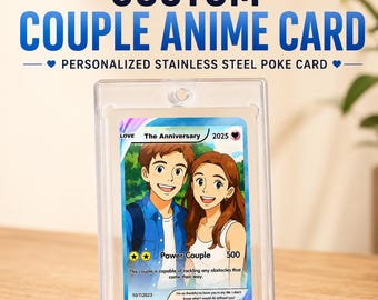 Carta anime personalizzata per coppie: carta Poke personalizzata in acciaio inossidabile