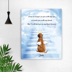 Custom Pet Memorial Canvas, Angel Wings Personalized Remembrance Art, Pet Loss Wall Decor, Sympathy Gift for Dog or Cat, Custom Artwork