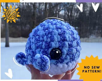 Winifred the Whale no sew crochet pattern- beginner friendly