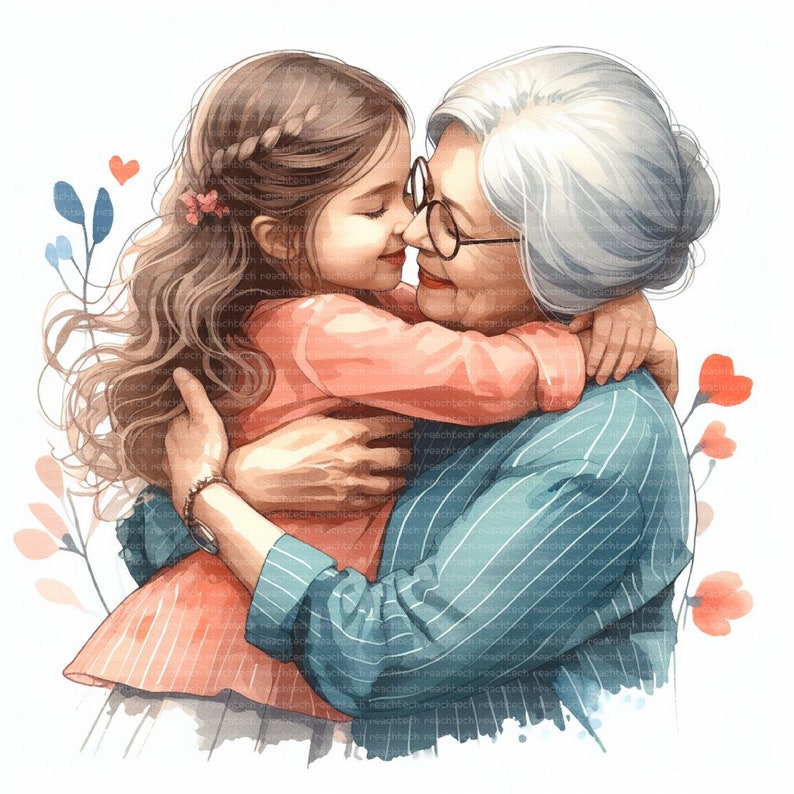 Set 8 Mother's Day Clipart, Mother and Daughter Print, Printable ...