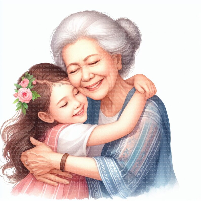 Set 8 Mother's Day Clipart, Mother and Daughter Print, Printable ...