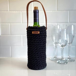 Handmade Crochet Wine Bag – Eco-Friendly Wine Gift – Stylish Bottle Holder – Father’s Day Gift Idea for Wine Lovers