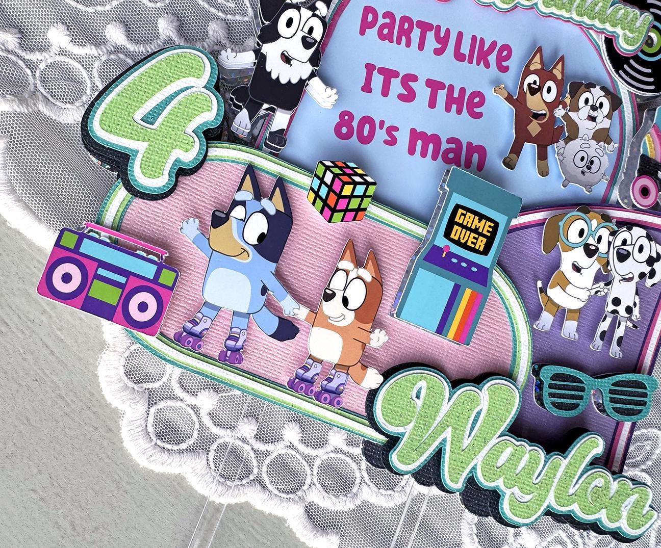 Blue Dog (Party like its the 80's man) Cake Topper