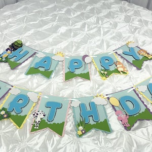Inspired Blue dog Birthday Banner