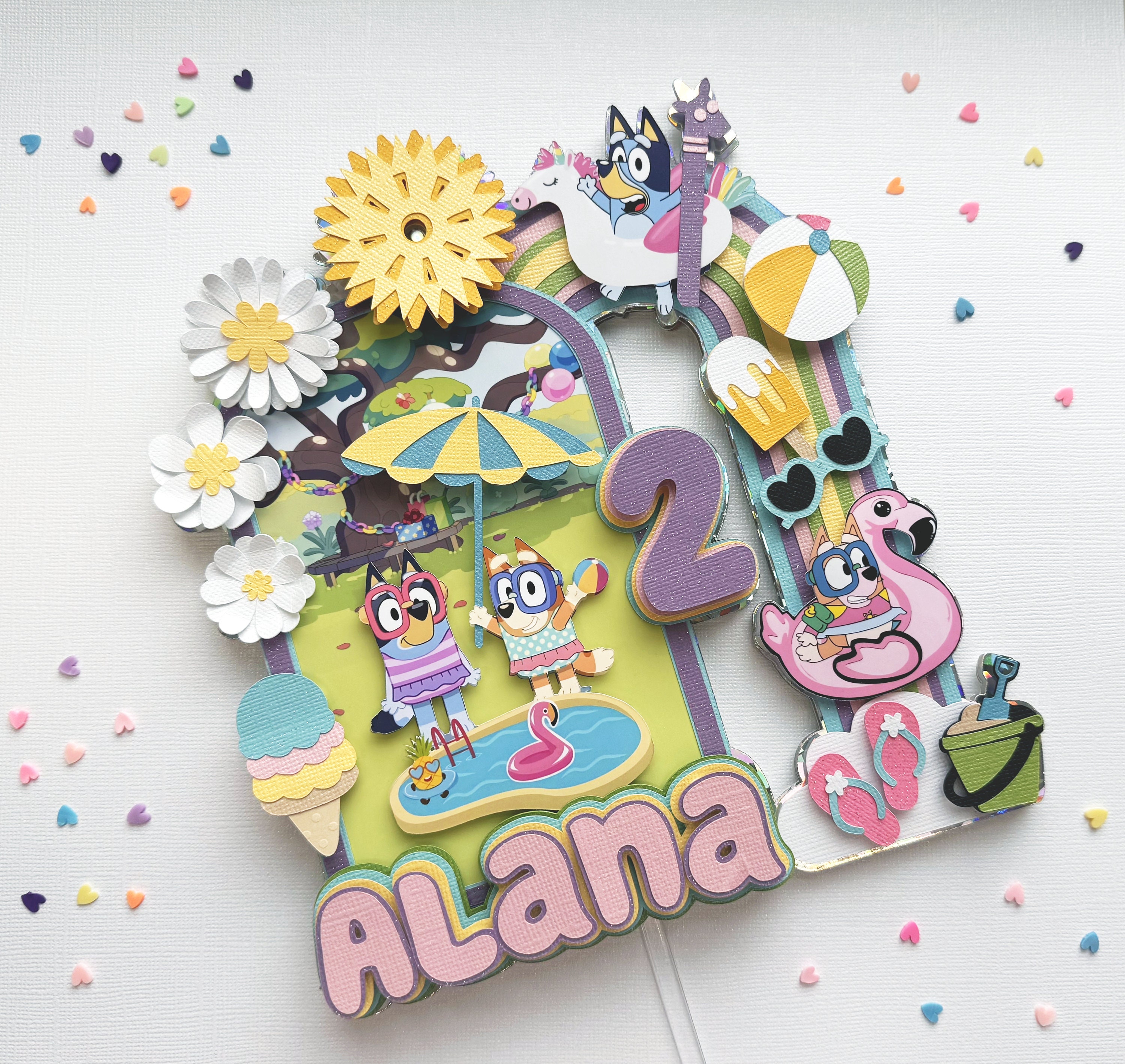 Inspired Dog Summer Time cake topper
