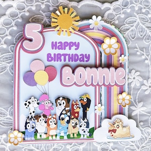 Inspired  Dog Cake-topper, With Custom name and age