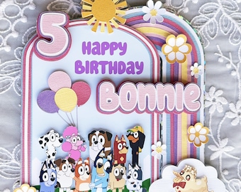 Inspired  Dog Cake-topper, With Custom name and age