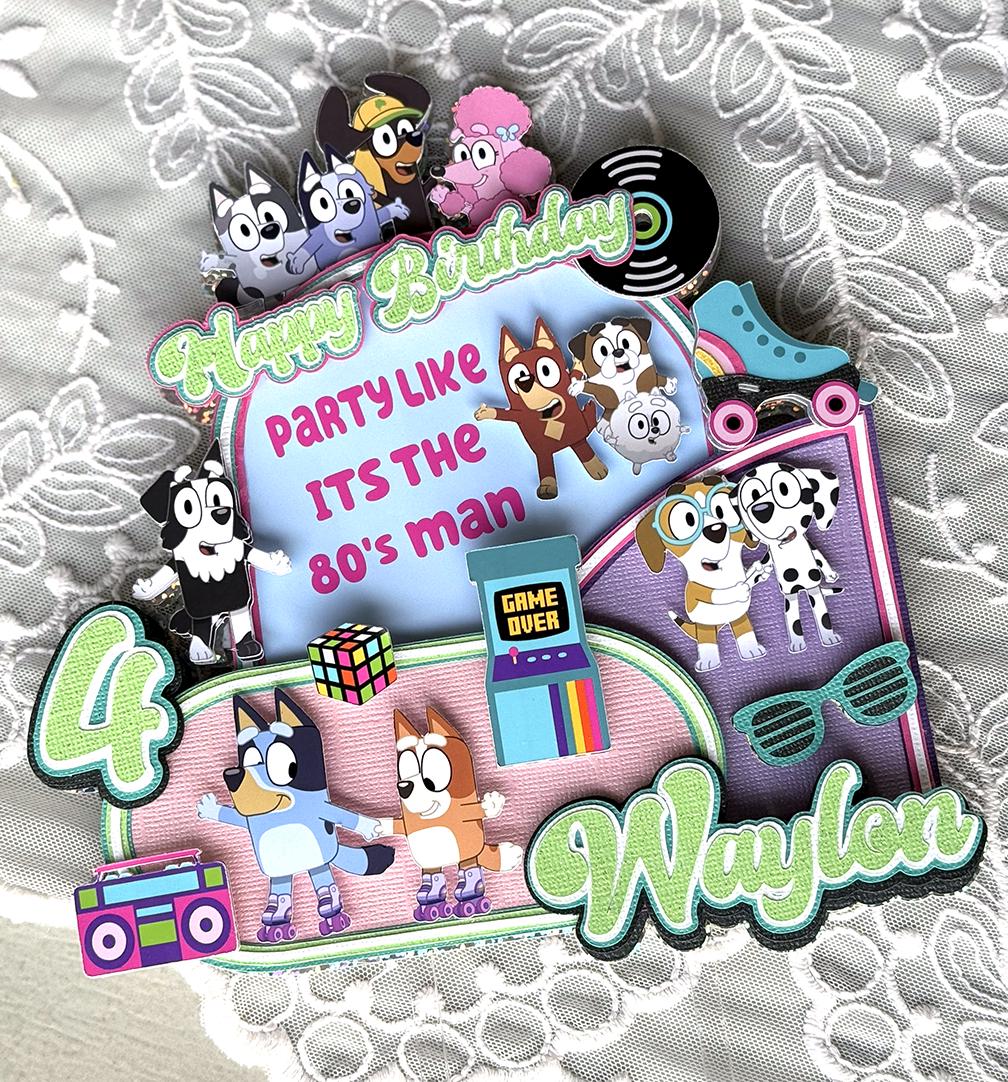 Blue Dog (Party like its the 80's man) Cake Topper