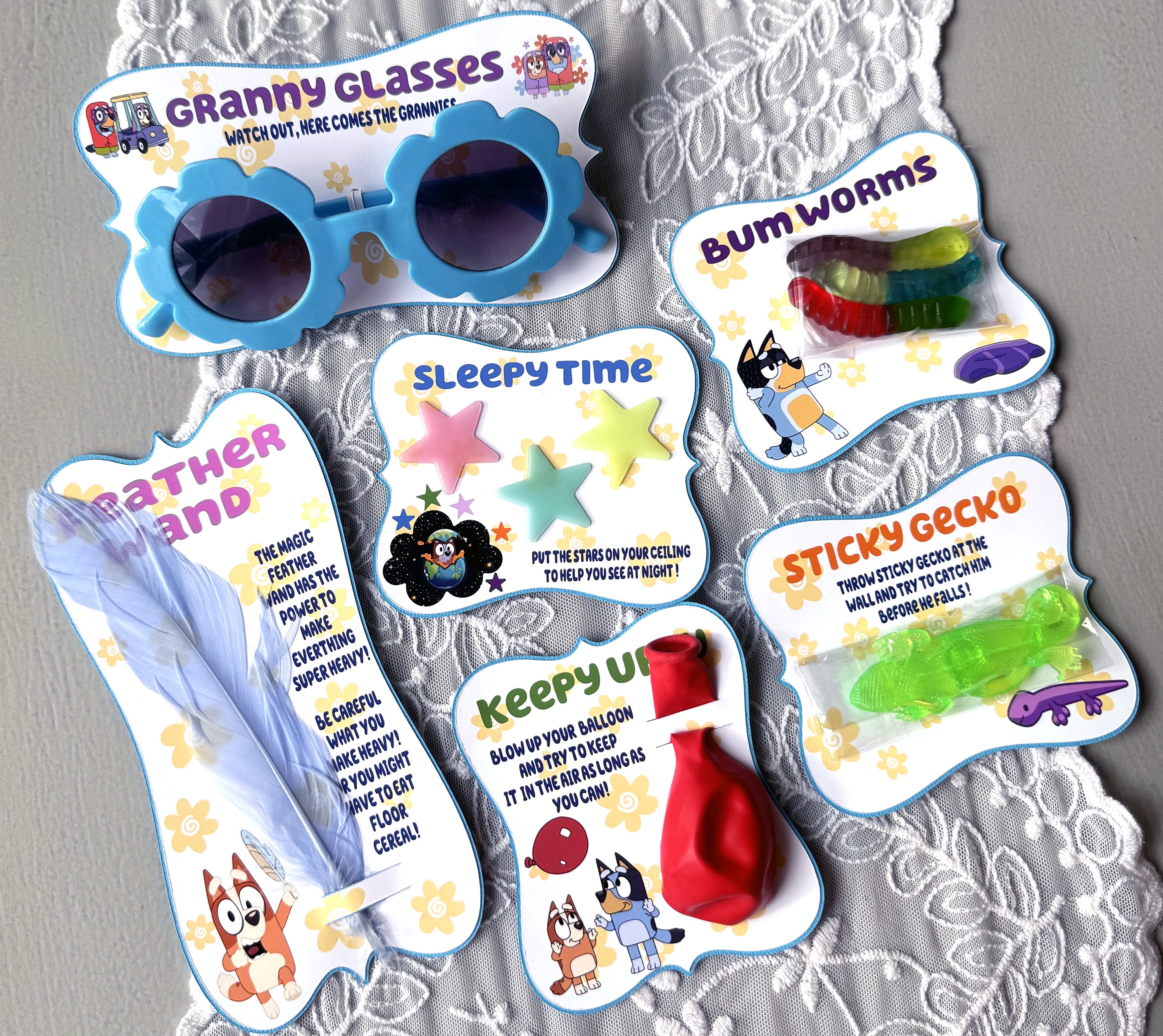 Bluey Granny Glasses & Gecko Party Favor Set