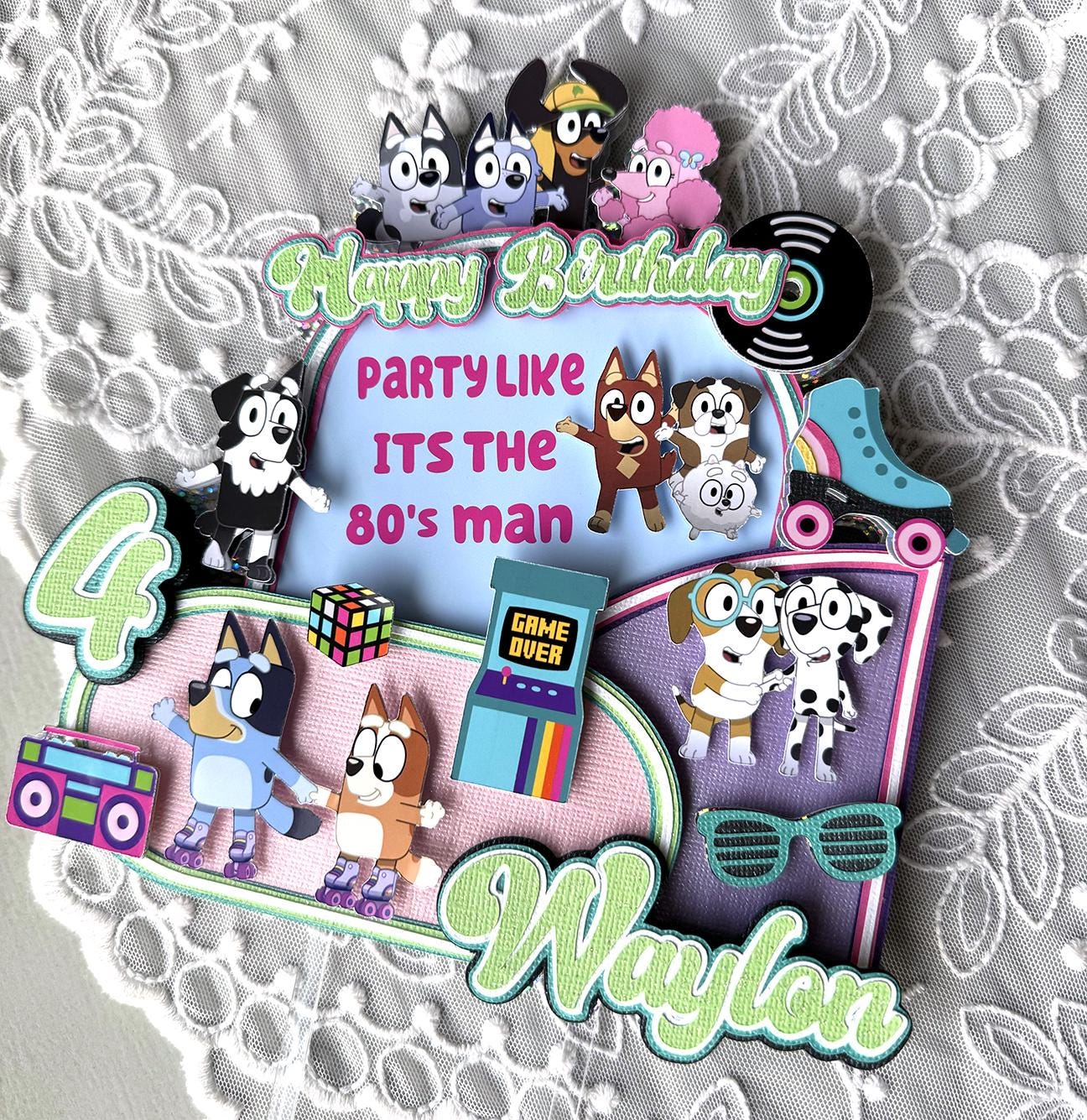 Blue Dog (Party like its the 80's man) Cake Topper